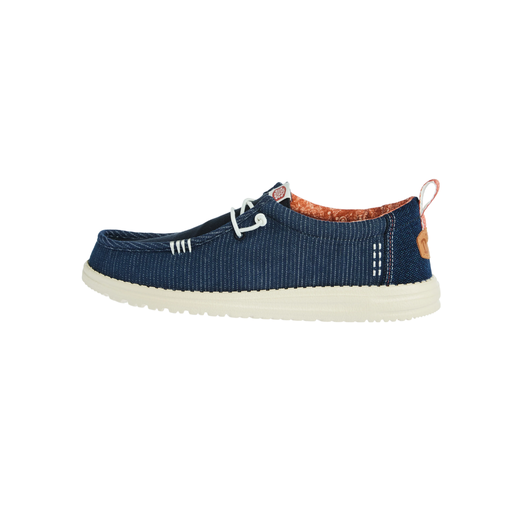 Hey Dude Men's Wally Hickory Denim Navy Shoes