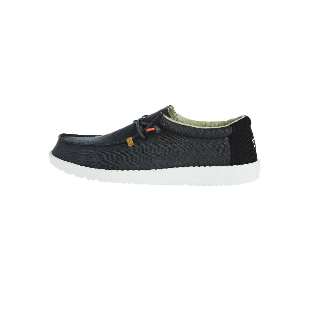 Hey Dude Men's Wally Herringbone Black Shoes