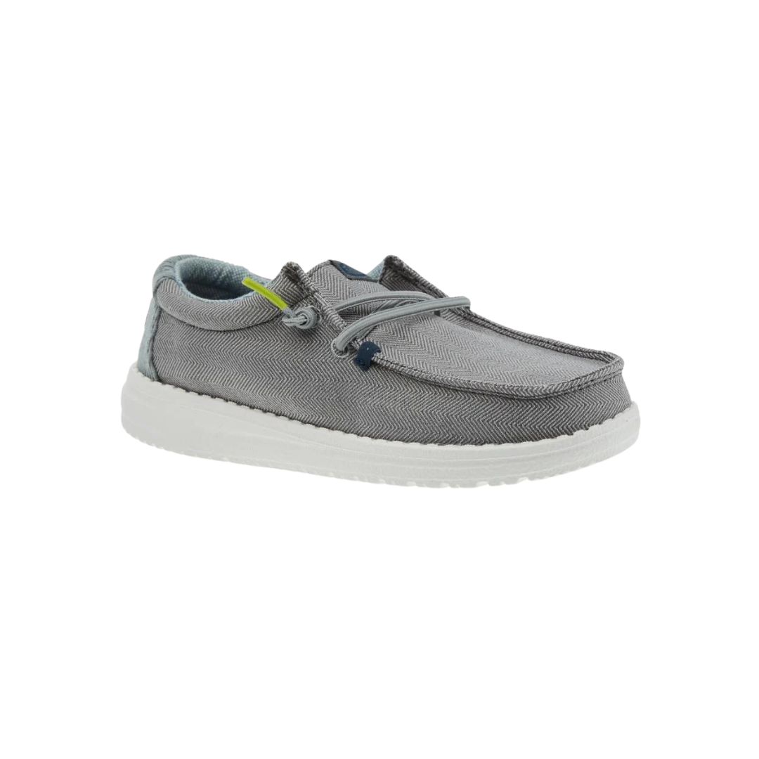 Hey Dude Youth Boy's Wally Herringbone Charcoal Shoes