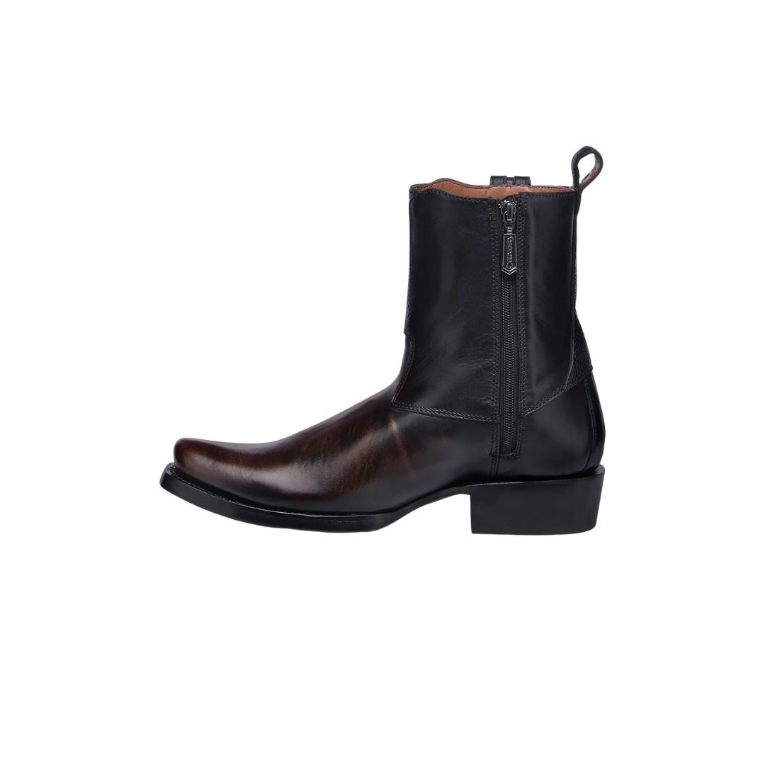 Cuadra Men's Honey Laser Zipper Narrow Black Boots