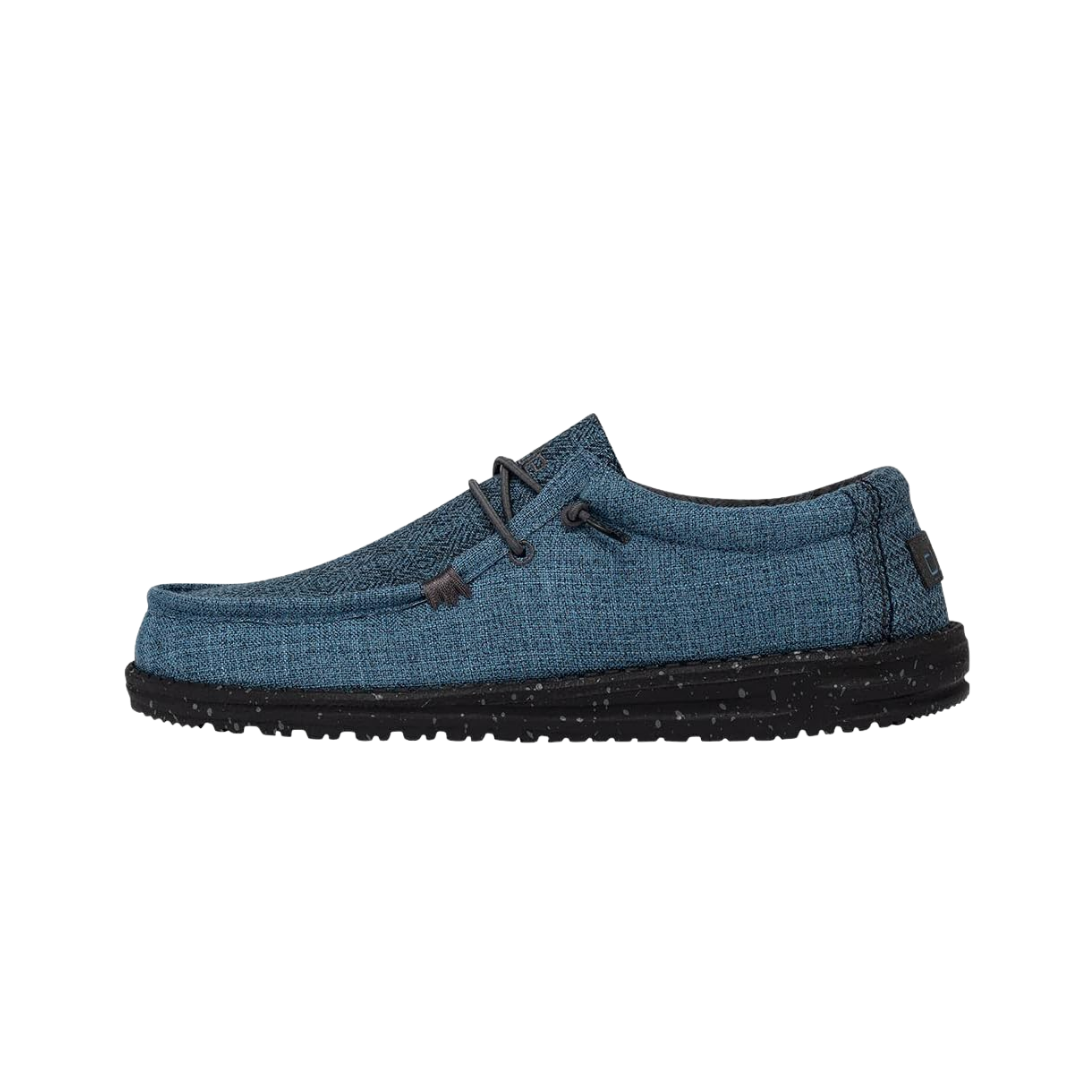 Hey Dude Men's Wally Eco Linen Eclipse Blue Shoe