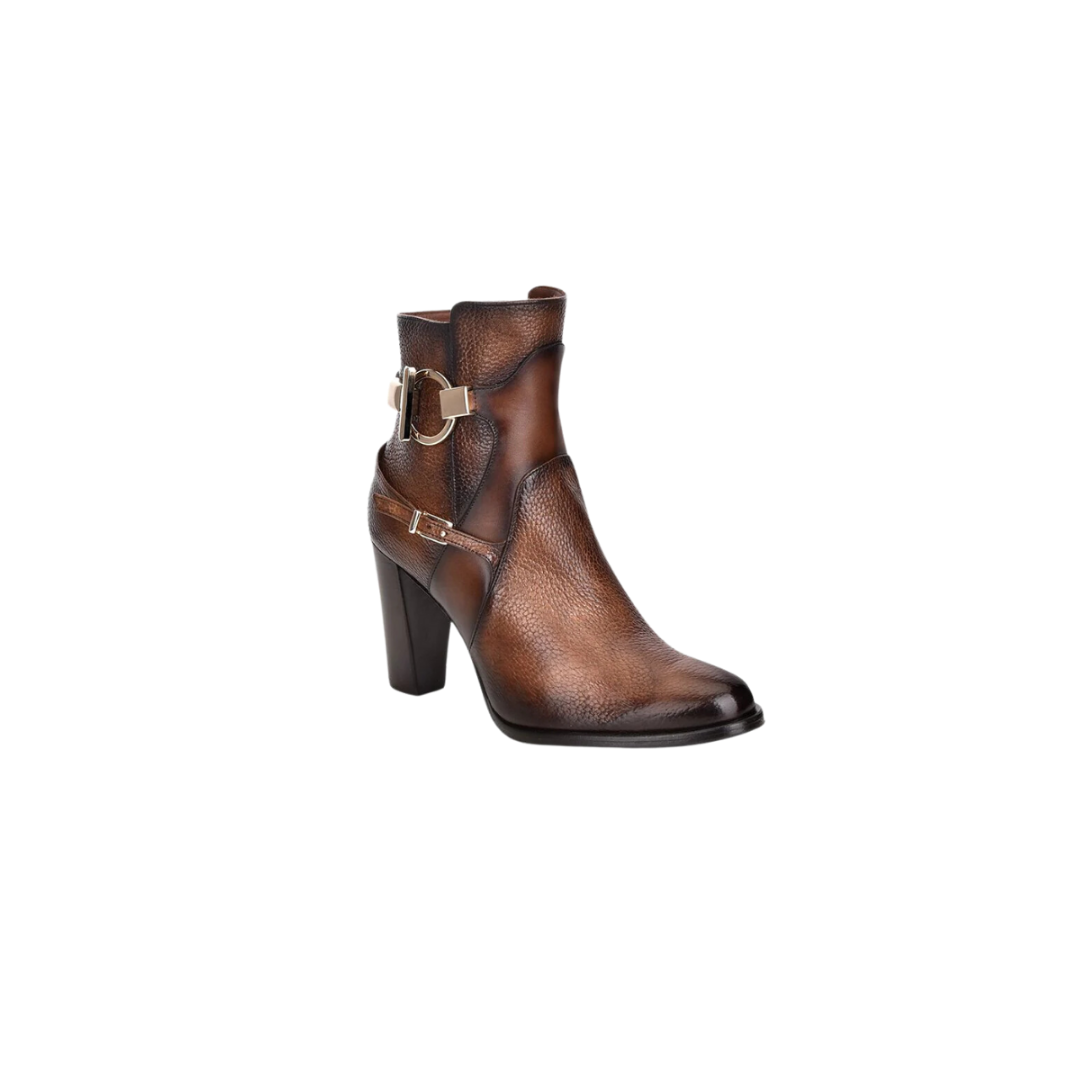 Cuadra Women's Genuine Deer Leather Brown Bootie