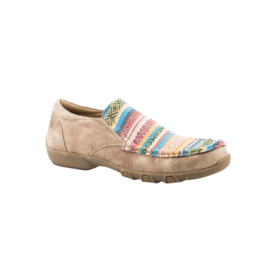 Roper Women s Driving Slip On Beige Multicolored Mocassin Shoes