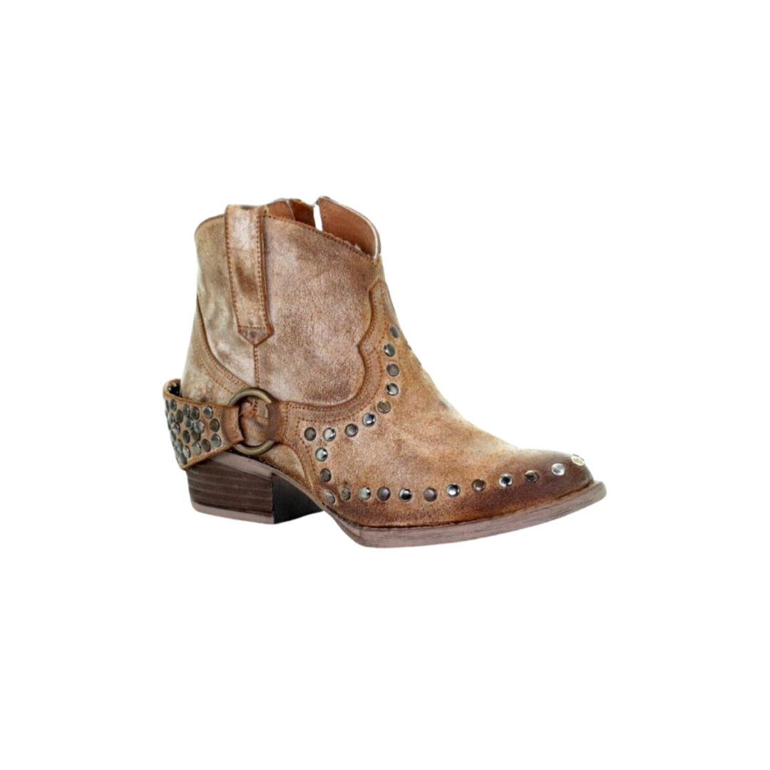 Corral Boots Women's Circle G Harness and Studs Round Toe Booties