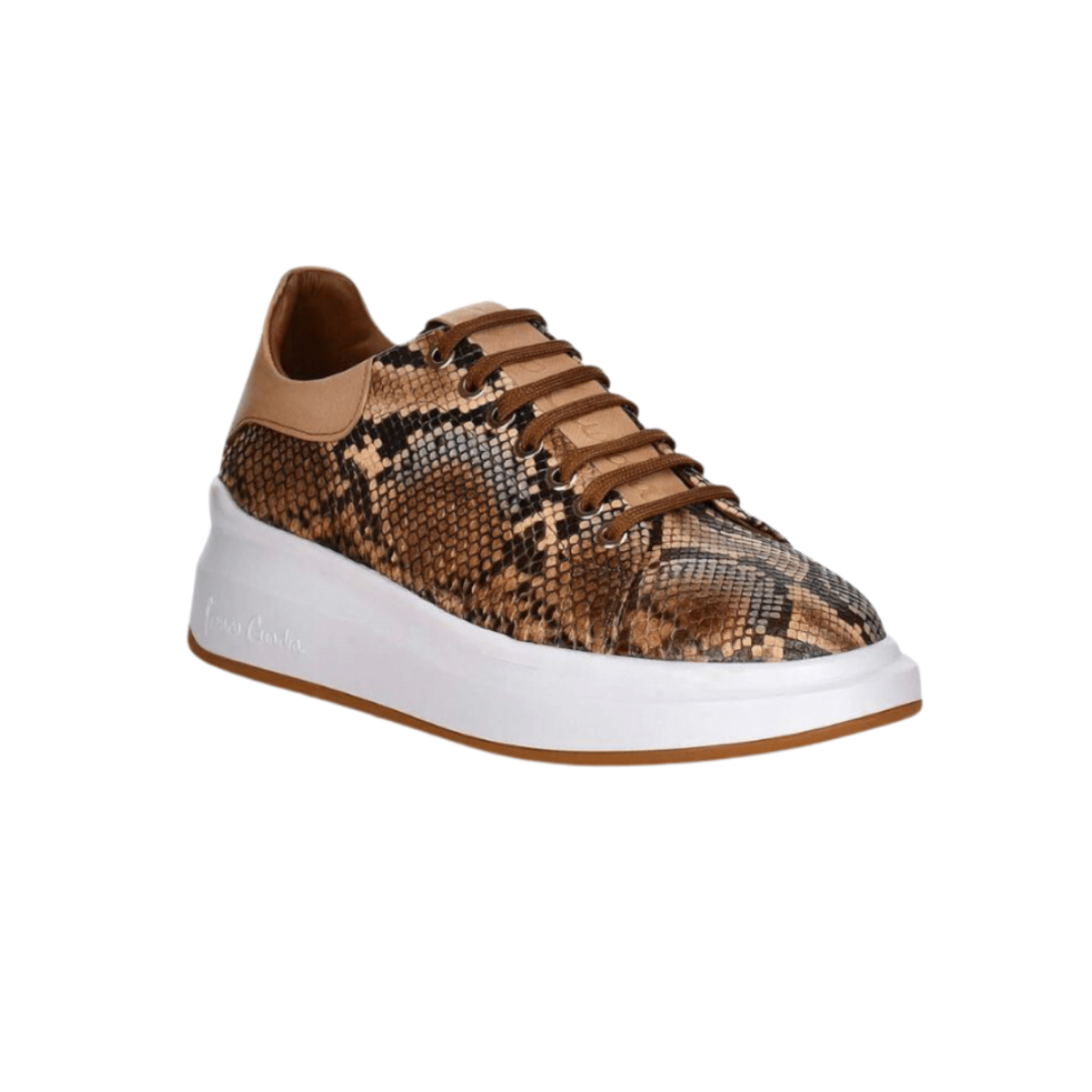 Cuadra Women's Python Leather Brown Sneakers