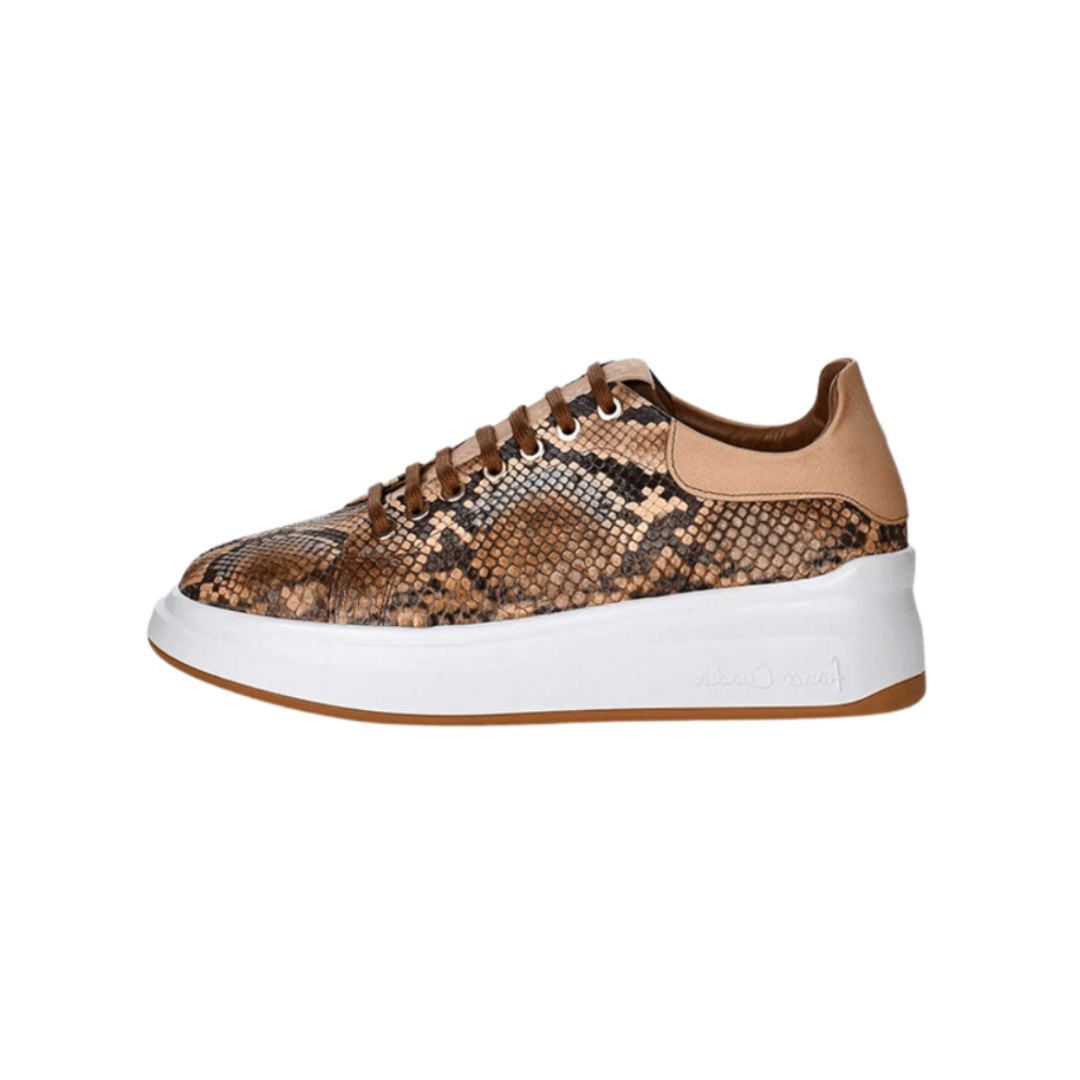 Cuadra Women's Python Leather Brown Sneakers