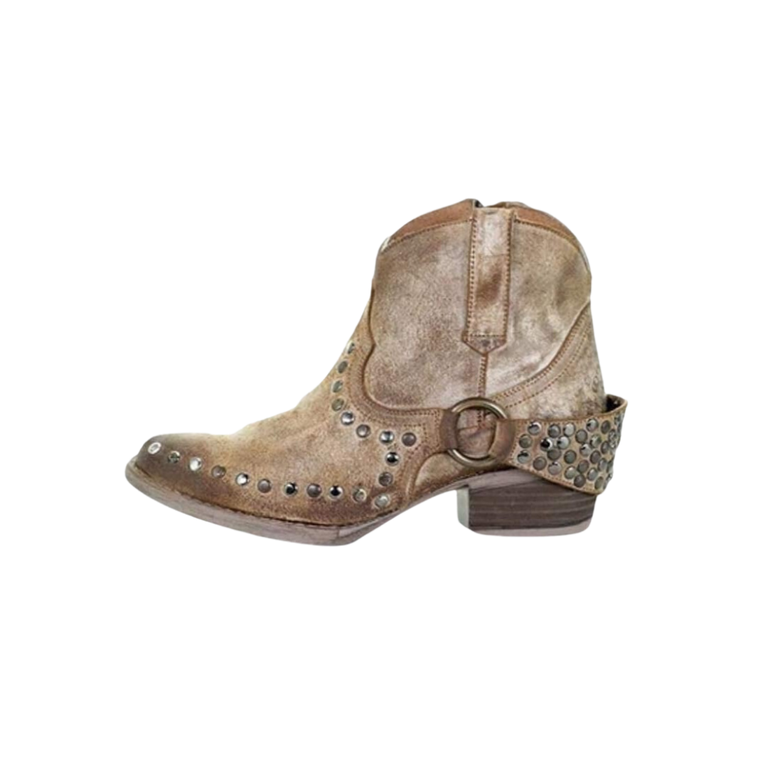 Corral Boots Women's Circle G Harness and Studs Round Toe Booties