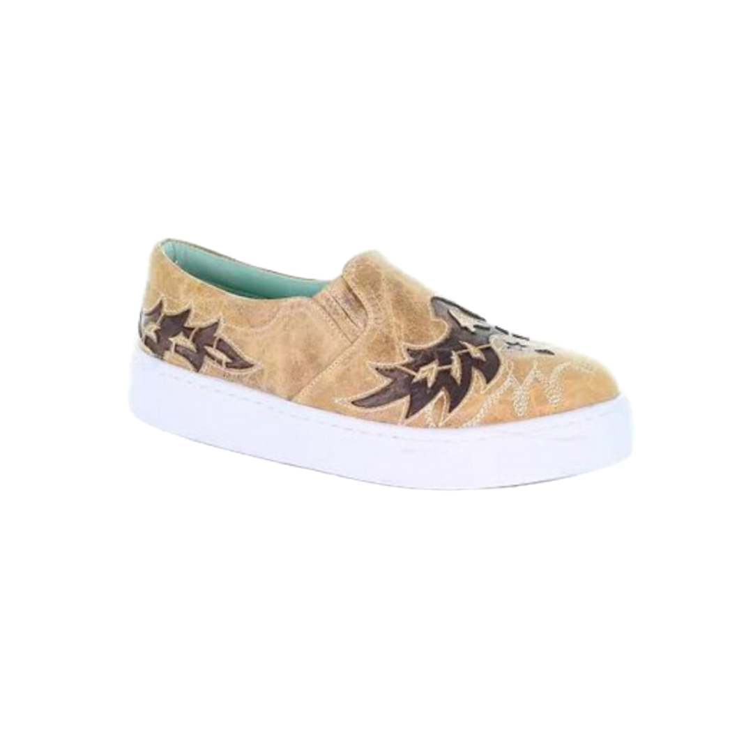Corral Women's Straw Heart & Wings Inlay Shoes