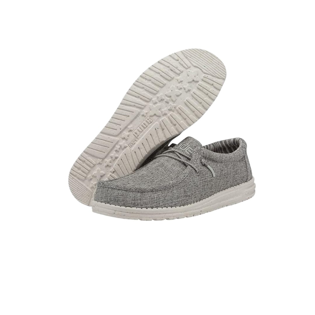 Hey Dude Men's Wally Eco Linen Grey Shoes