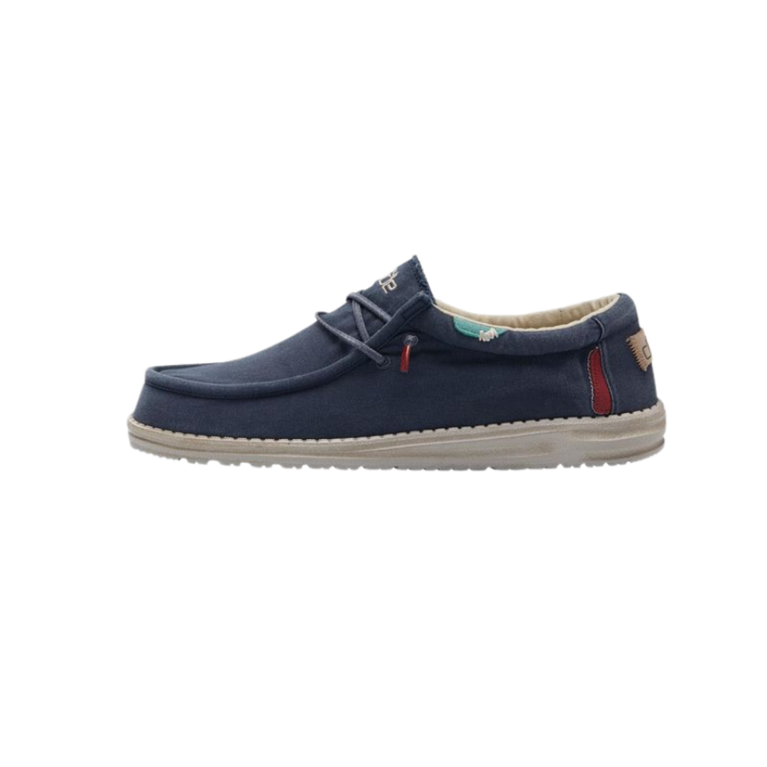 Hey Dude Men's Wally Washed Space Slip On Blue Shoes
