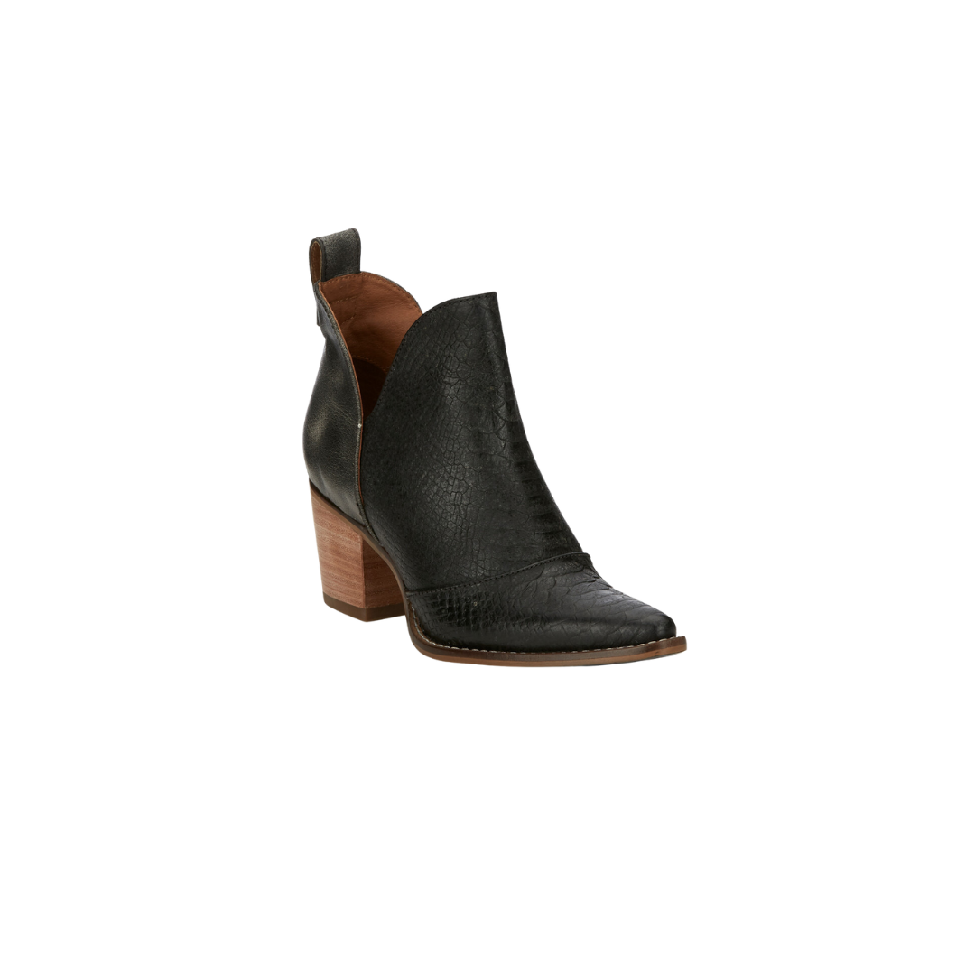 Nocona Women's Micki 5 Pointed Toe Snake Black Boots