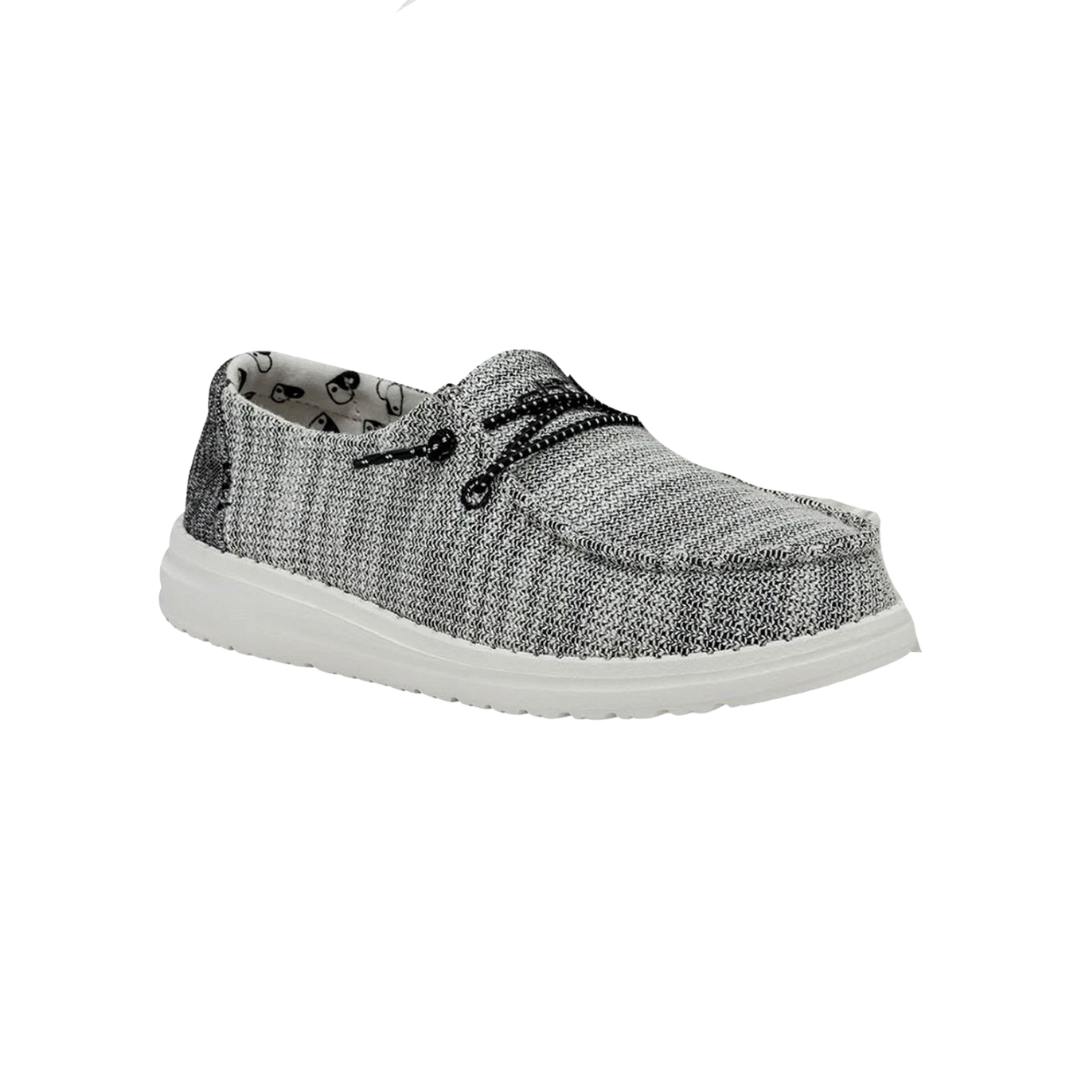 Hey Dude Youth Unisex Walley Stretch Yin Yang Grey Shoes