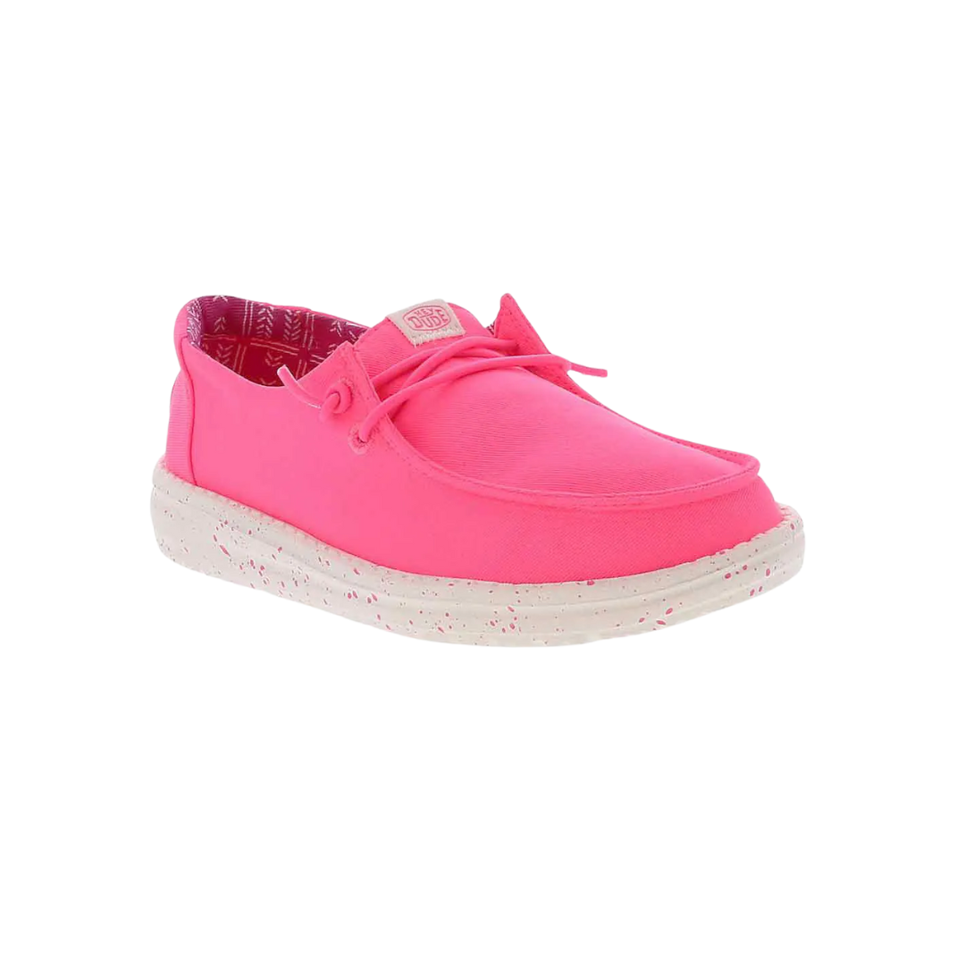Hey Dude Youth Girl's Wendy Canvas Pink Shoes