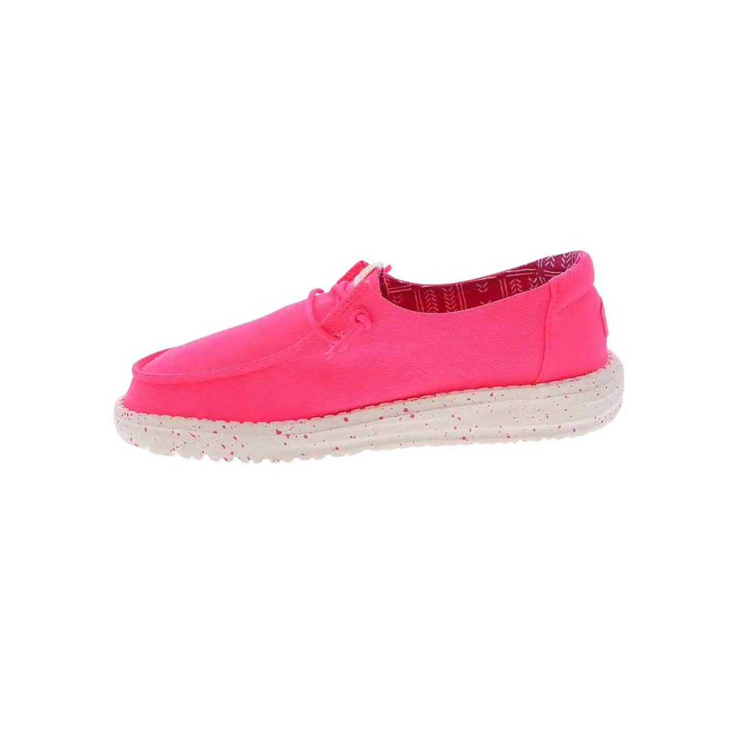 Hey Dude Youth Girl's Wendy Canvas Pink Shoes