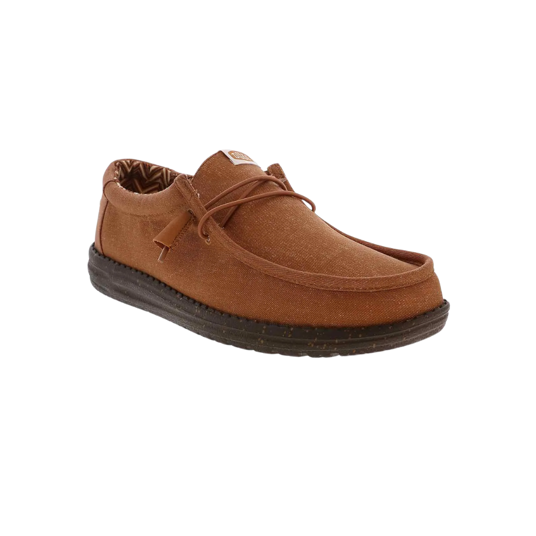 Hey Dude Men's Wally Stretch Canvas Brown Shoes