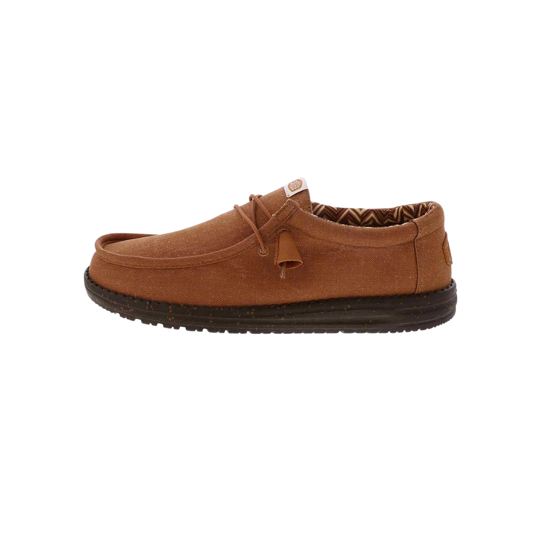 Hey Dude Men's Wally Stretch Canvas Brown Shoes