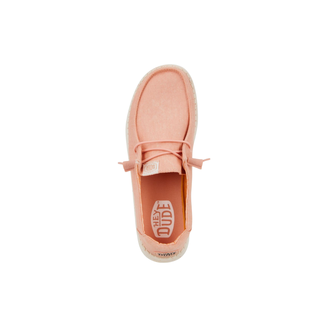 Hey Dude Women's Wendy Stretch Canvas Peach Shoes
