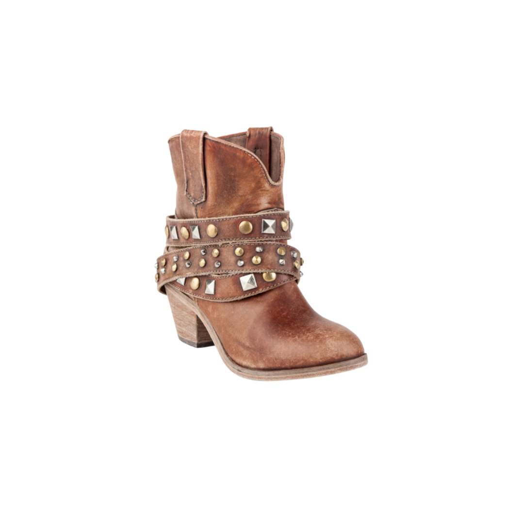 Corral Women's Studded Stap Shortie Light Brown Boots