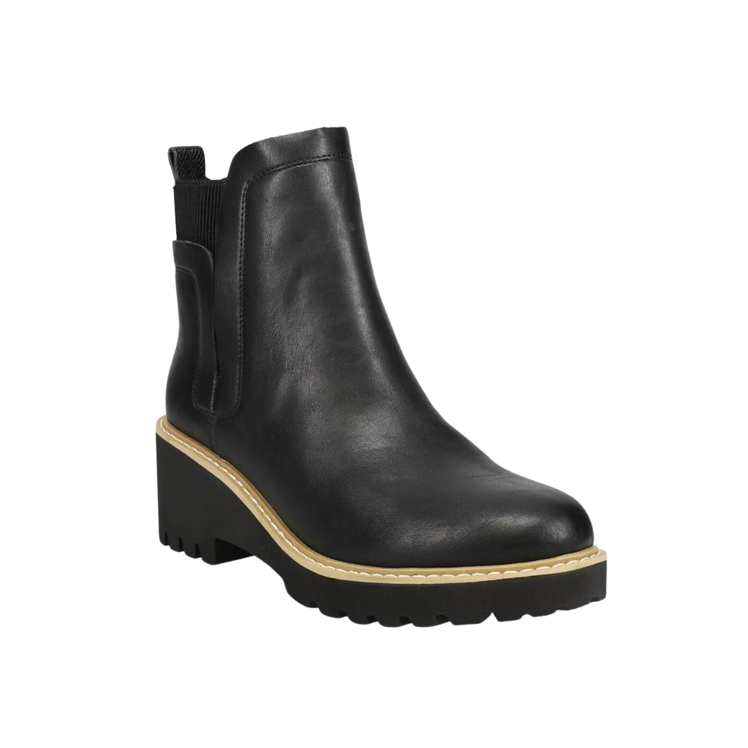 Corkys Women's Basic Mid Heel Chelsea Black Booties