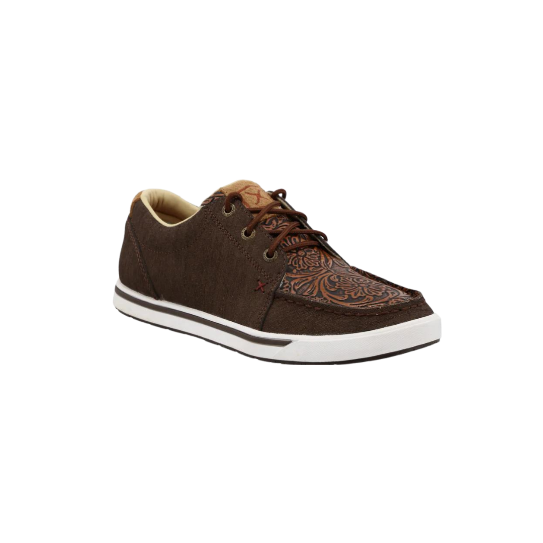 Twisted X Women's Tooled Leather Dark Brown Shoes
