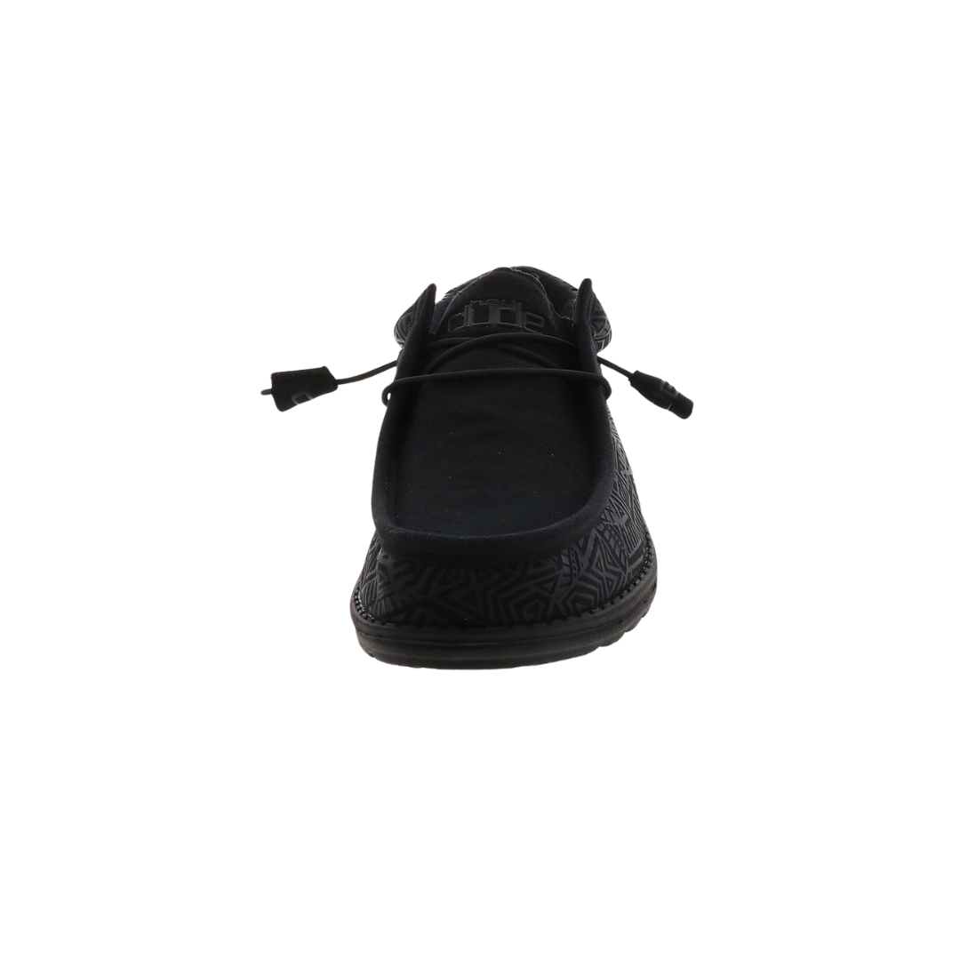 Hey Dude Men's Wally Stretch Casual Total Black Shoes