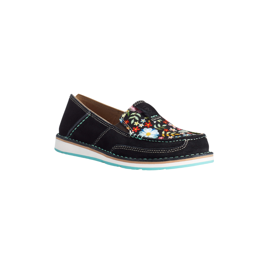 Ariat Women's Cruiser Floral Suede Black Shoes