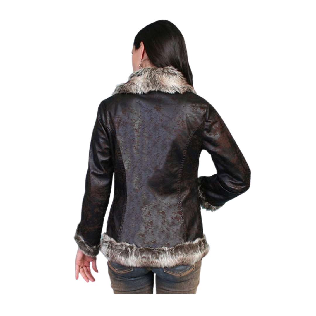 Scully Leather Women's Mottled Dark Brown Jacket