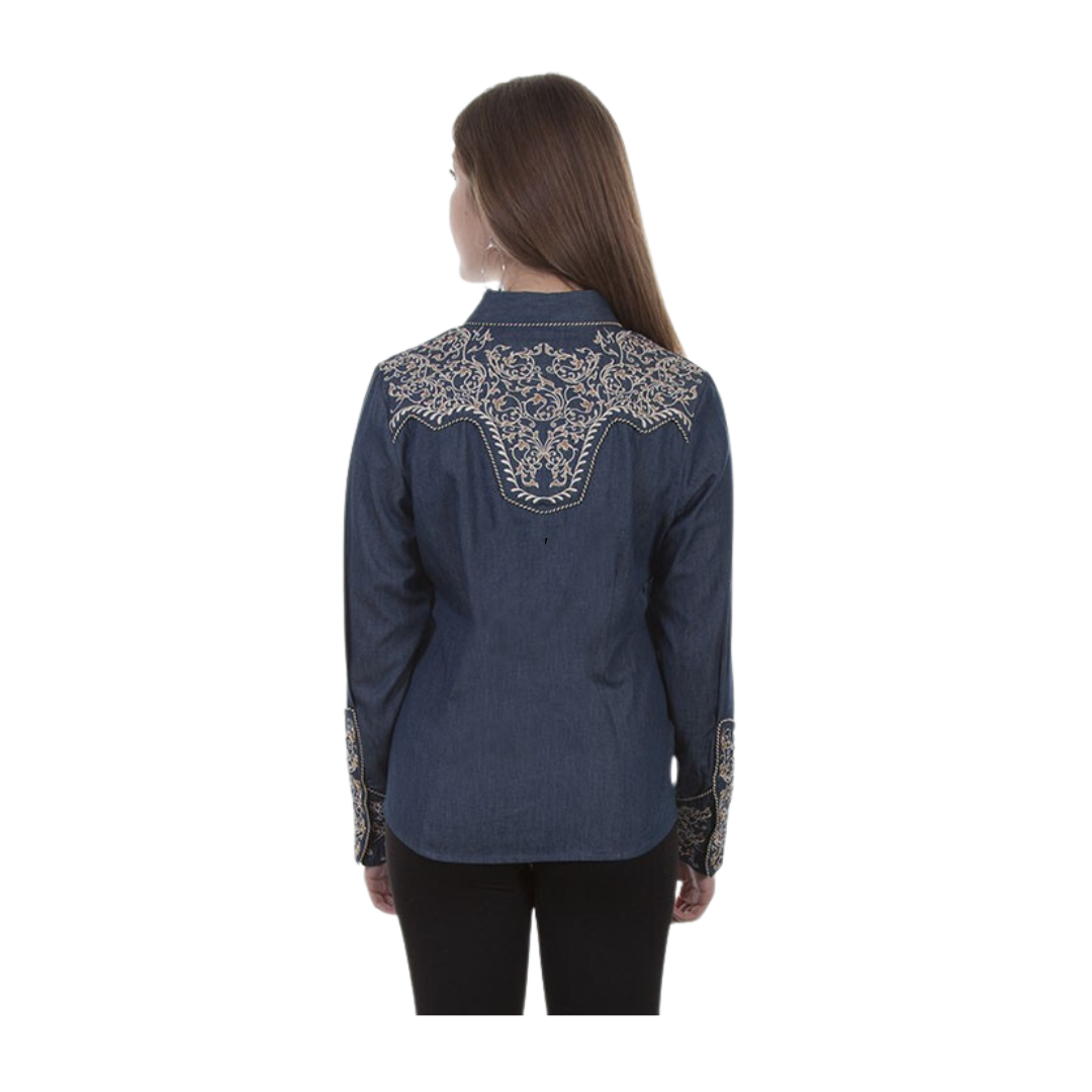 Scully Leather Women's Embroidered Snap Blouse