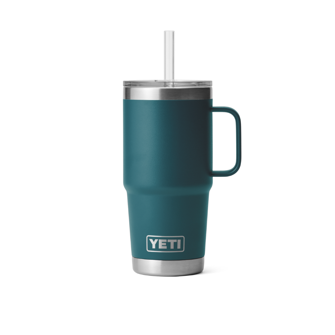 Yeti Rambler 25oz Agave Teal Straw Mug