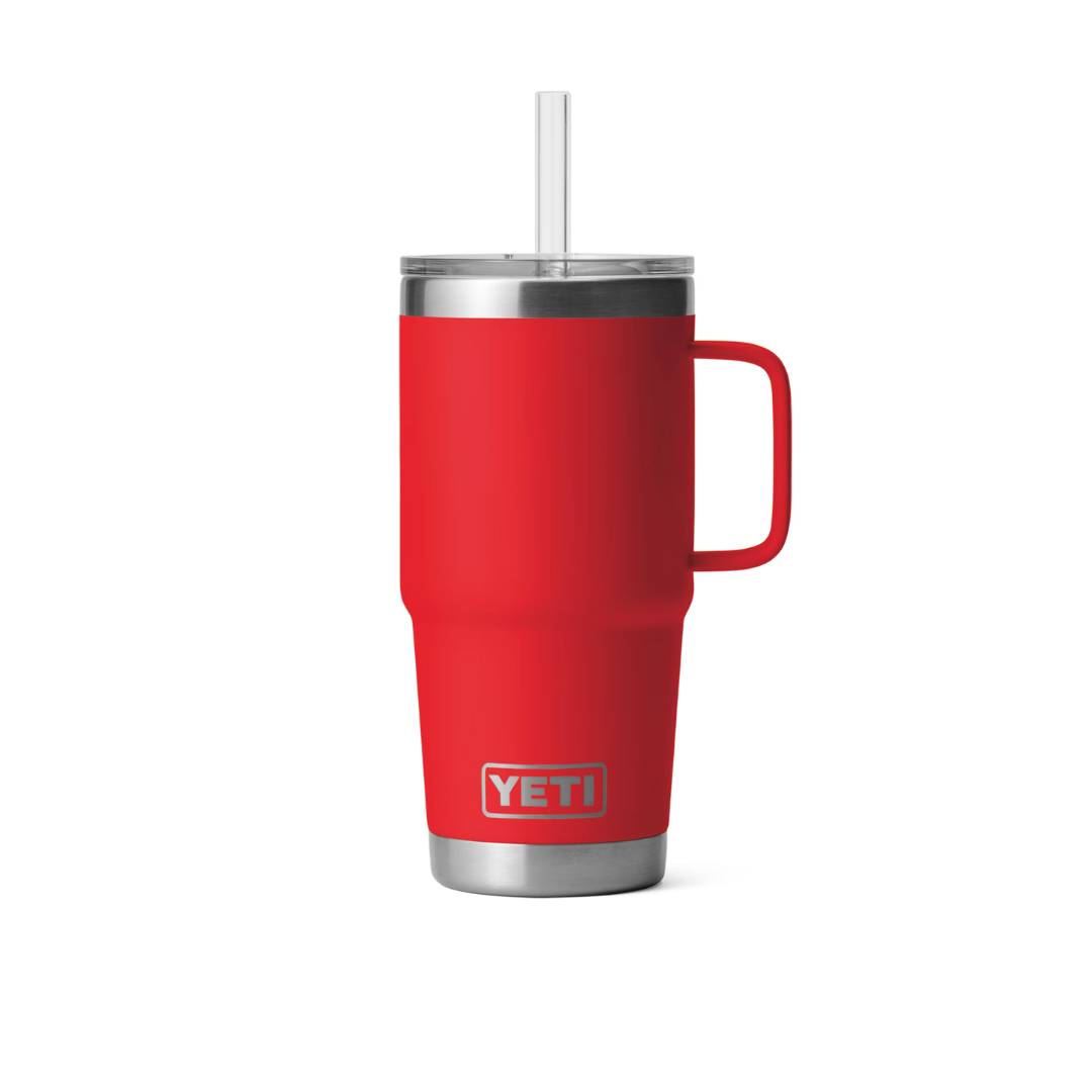 Yeti Rambler 25oz Straw Rescue Red Mug