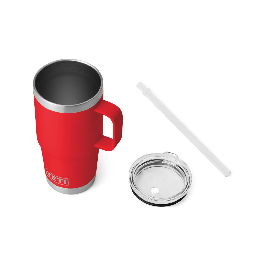Yeti Rambler 25oz Straw Rescue Red Mug