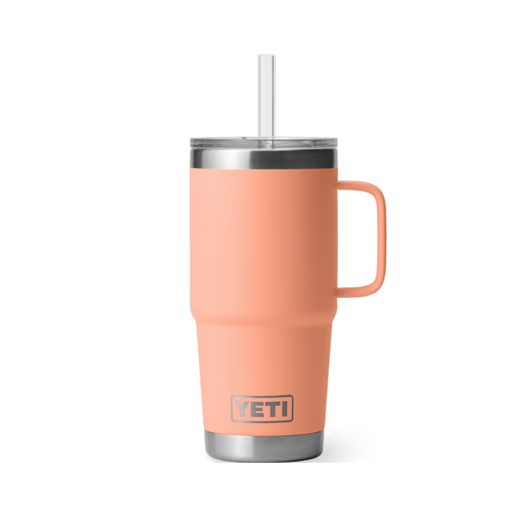 Yeti Rambler 25 Oz Straw Lid Lowcountry Peach Straw Mug