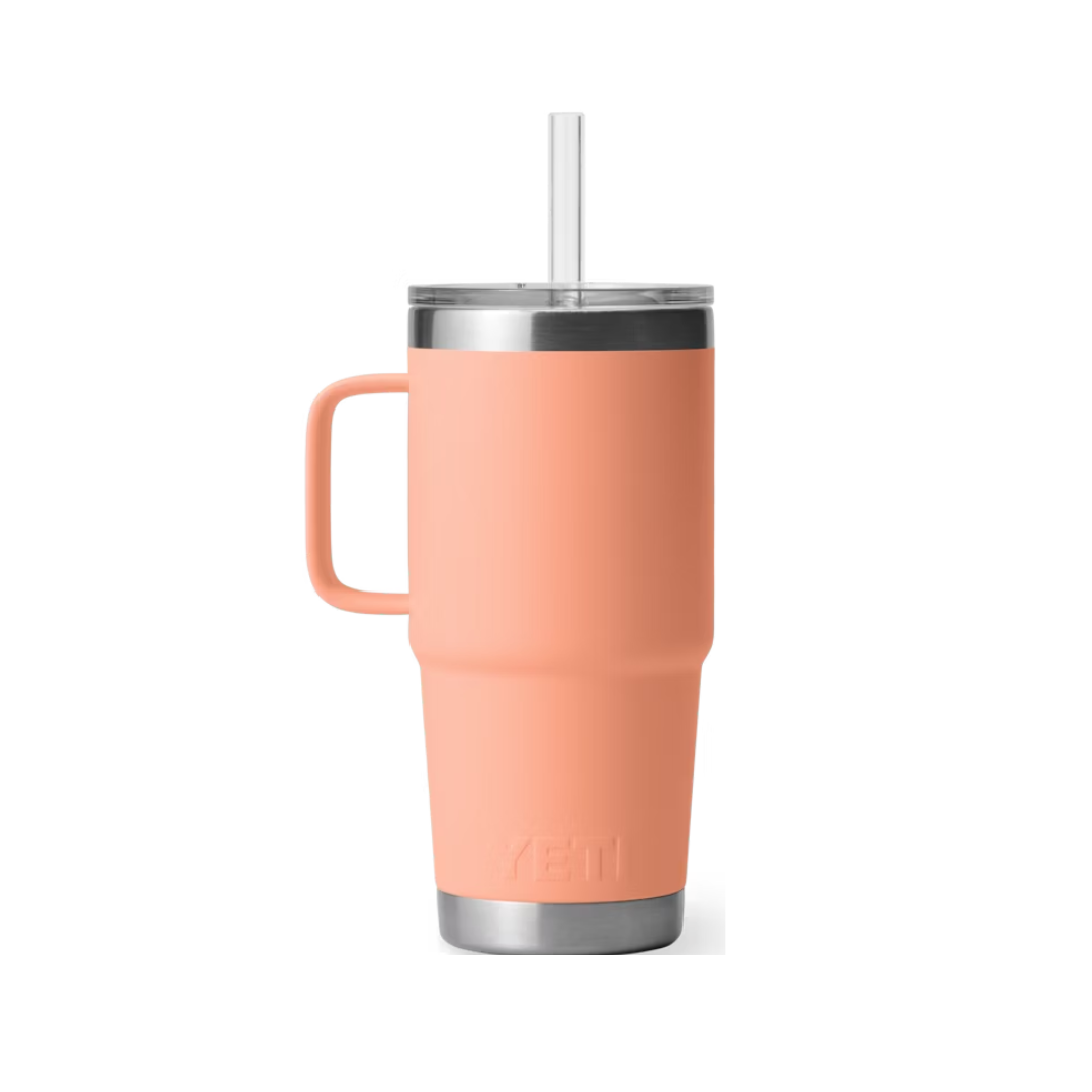 Yeti Rambler 25 Oz Straw Lid Lowcountry Peach Straw Mug