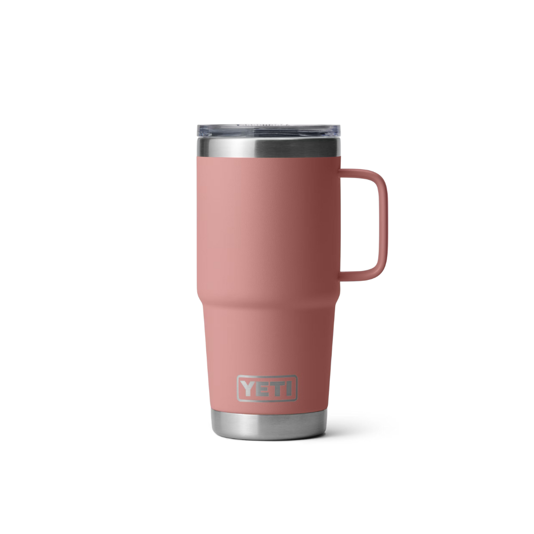 Yeti Rambler 20oz Travel Mug: Sandstone Pink Cup Holder