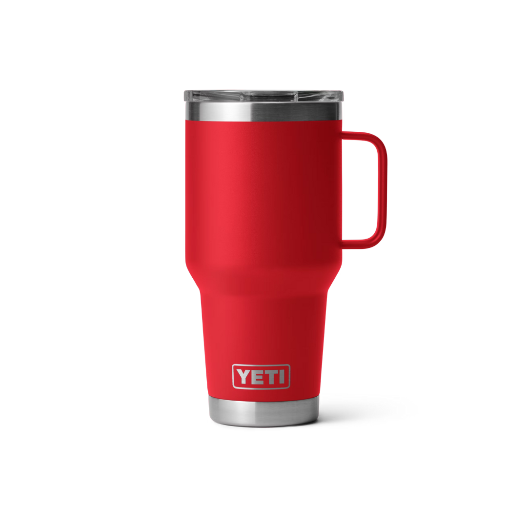 Yeti Rambler 30oz Rescue Red Travel Mug: Leak-Resistant & Cup