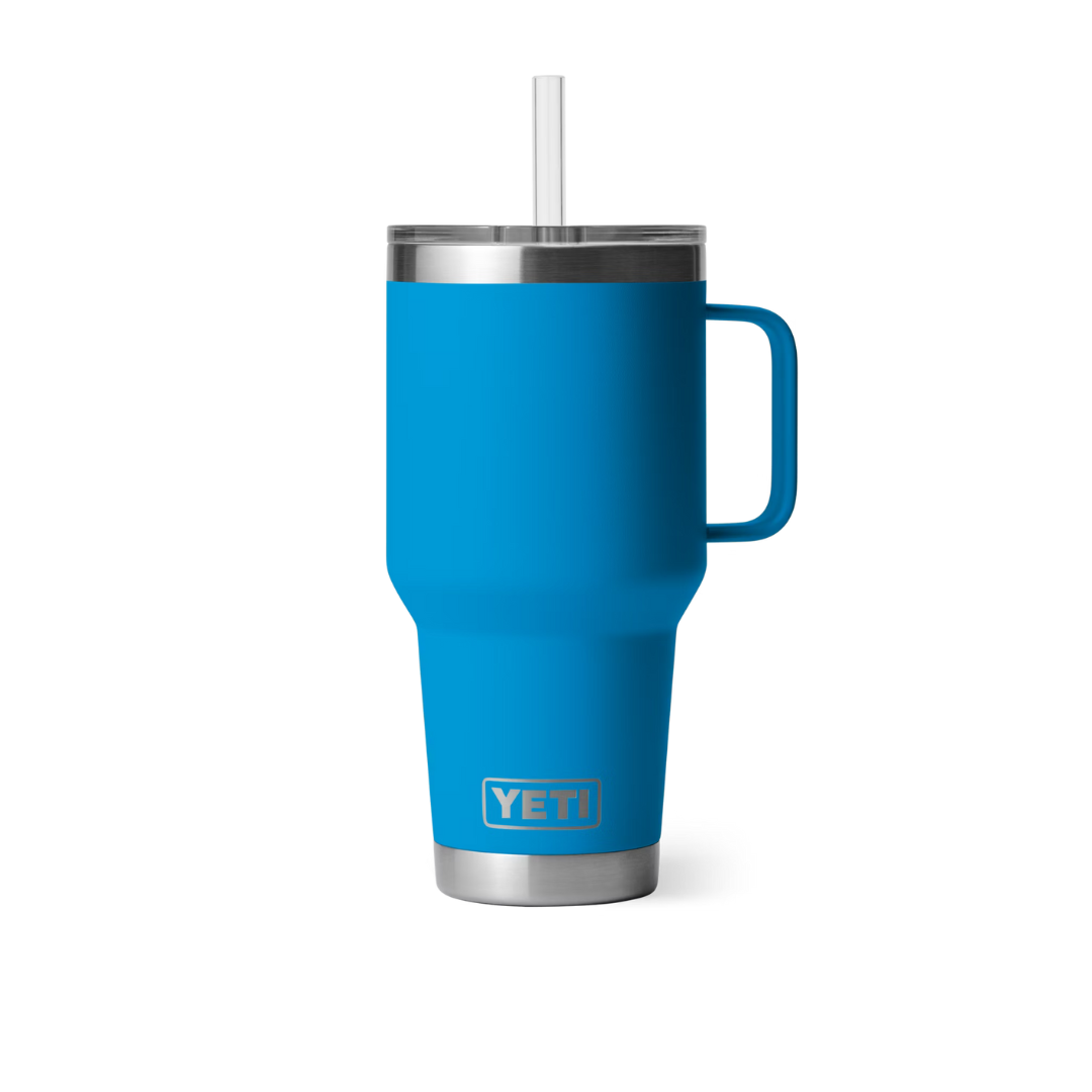 Yeti Rambler 35oz Big Wave Blue Straw Mug