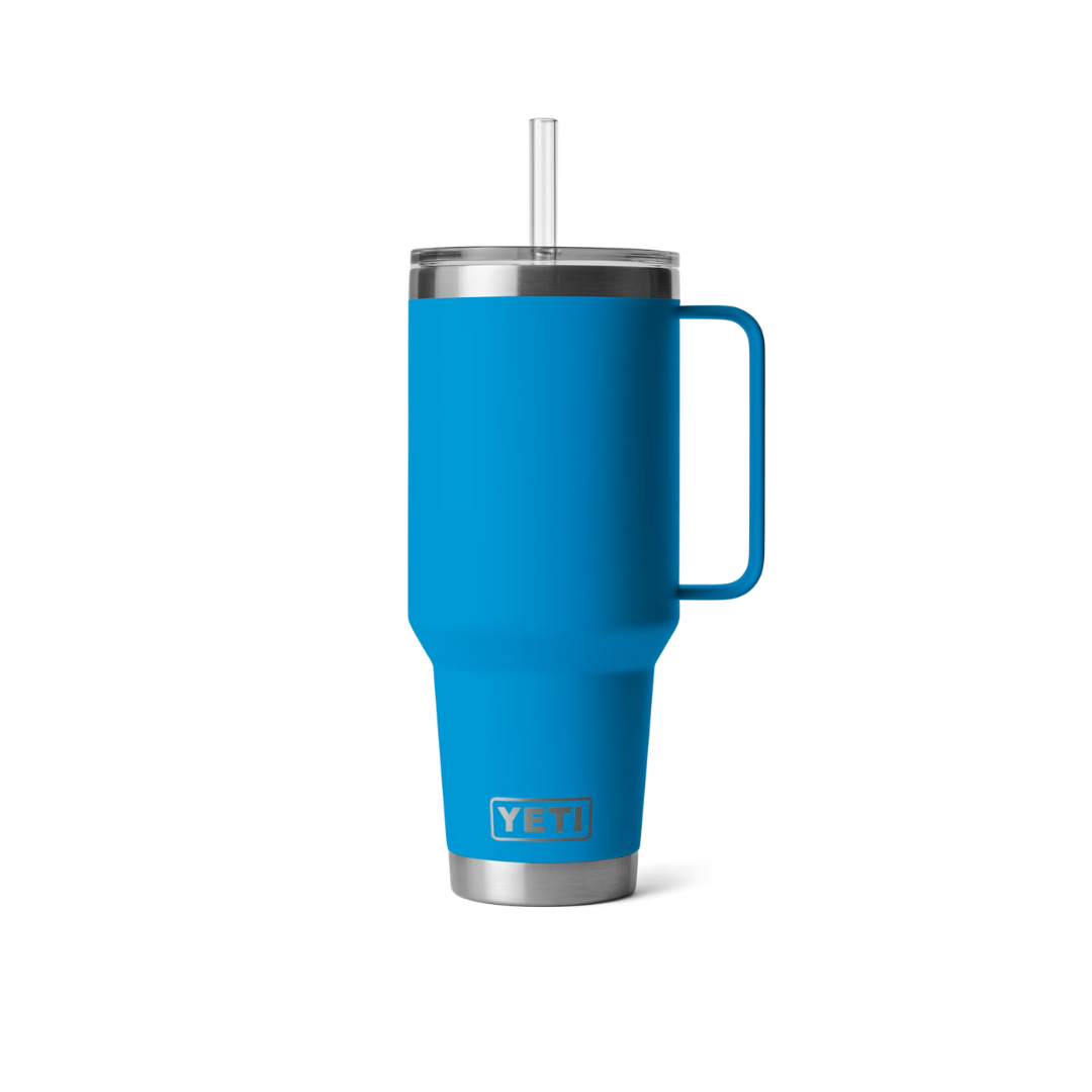 Yeti Rambler 42oz Big Wave Blue Straw Mug