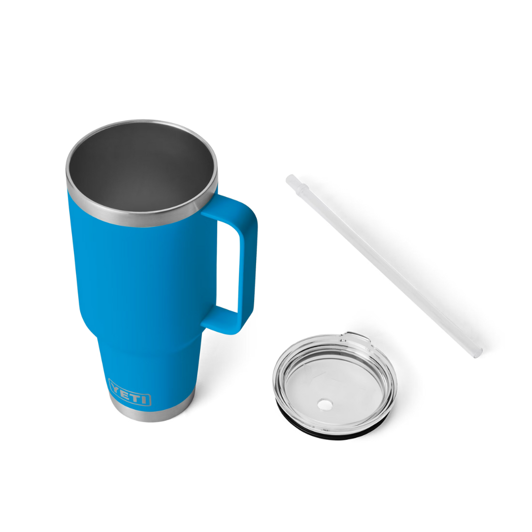 Yeti Rambler 42oz Big Wave Blue Straw Mug