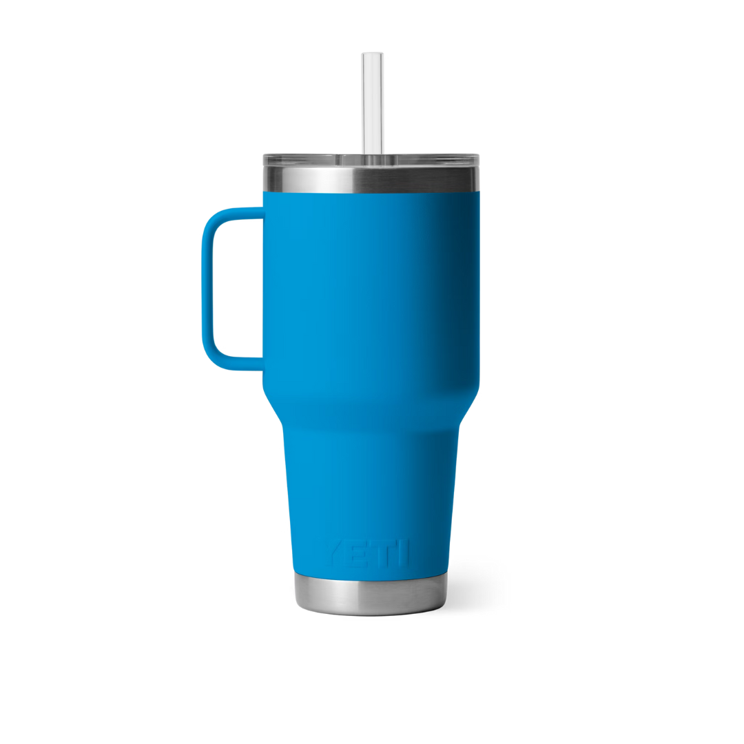 Yeti Rambler 35oz Big Wave Blue Straw Mug