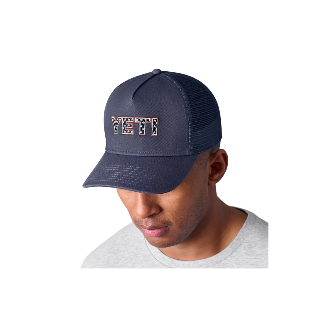 Yeti Men's Star Badge Pro Trucker Blue Cap