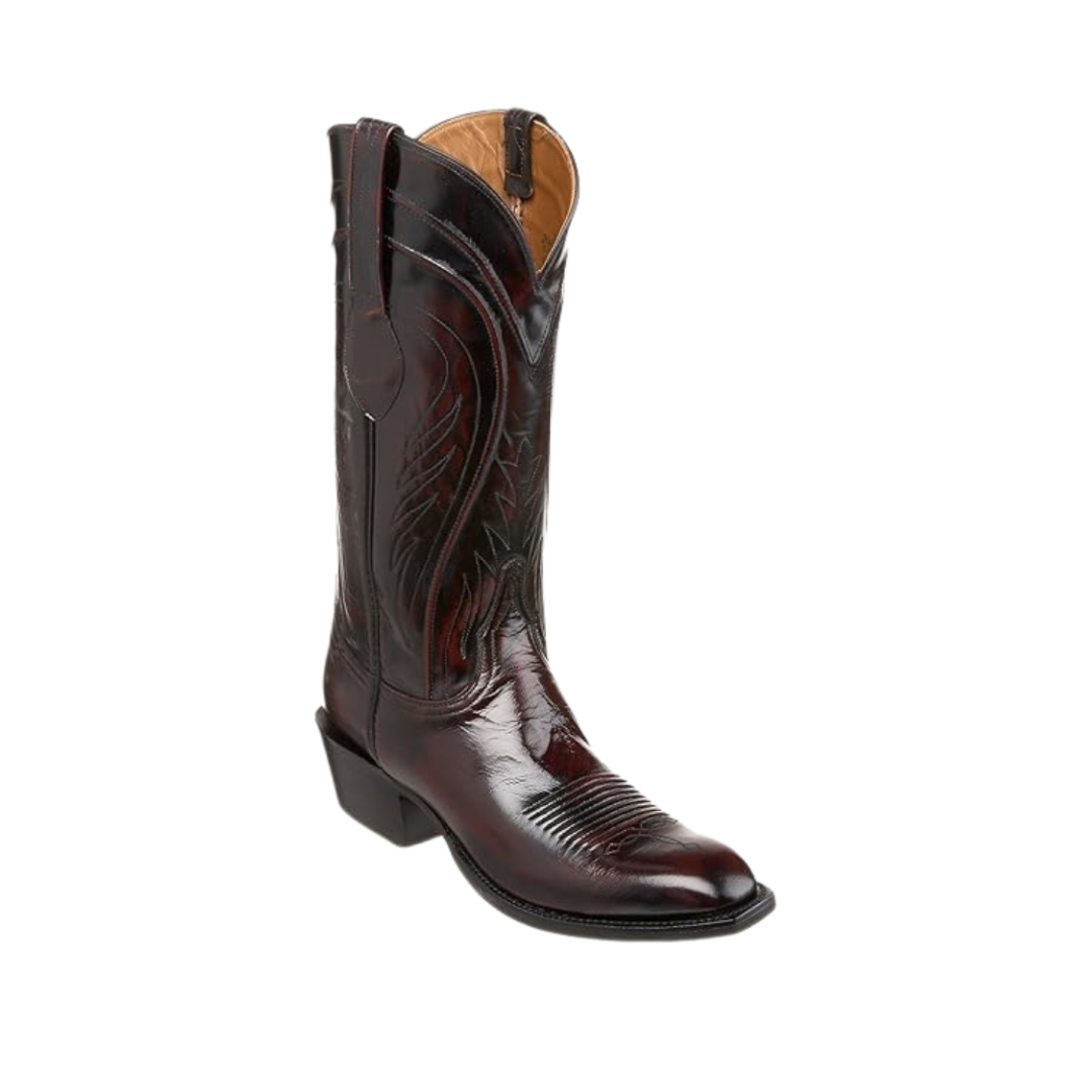 Lucchese Men's Brush Narrow Square Cherry Black Boots