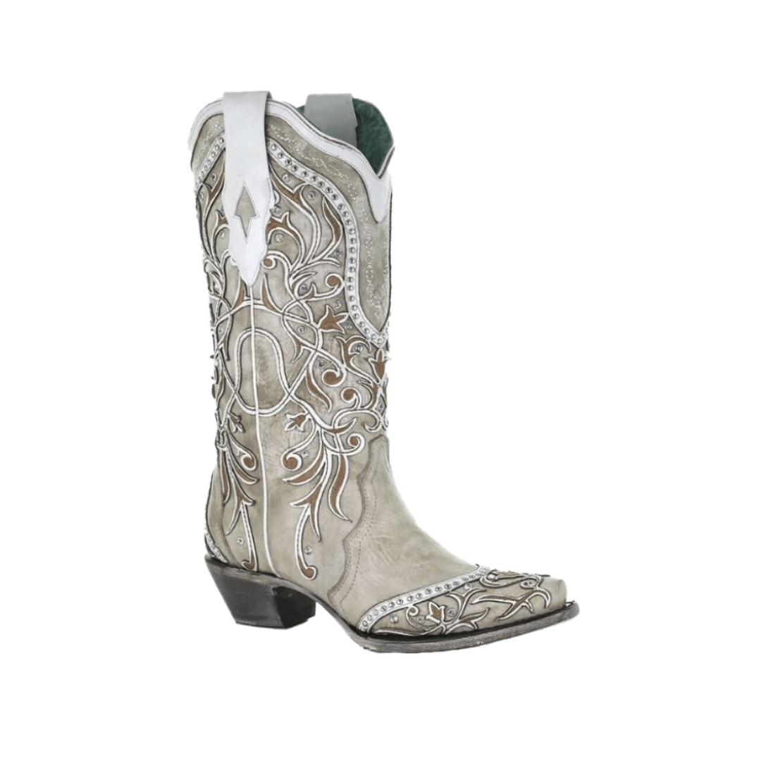 Corral Women's Overlay Embroidered White Boots
