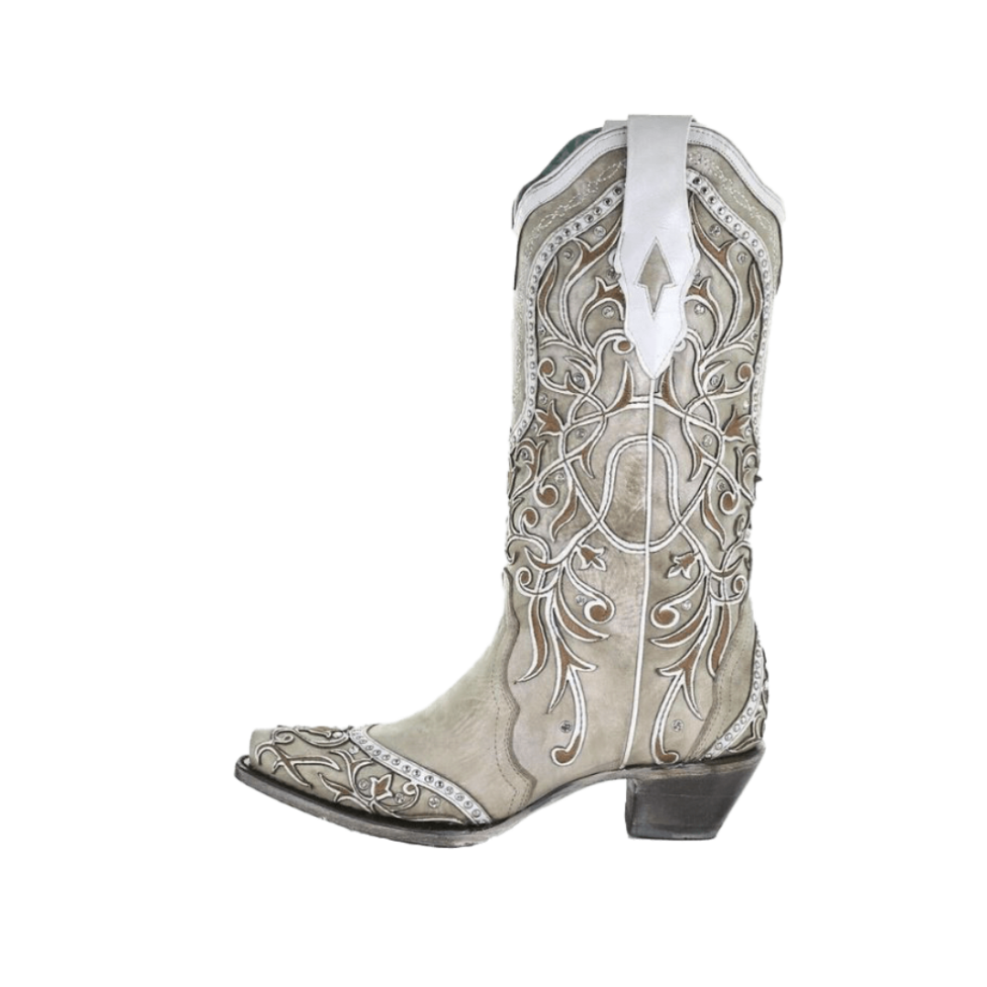 Corral Women's Overlay Embroidered White Boots