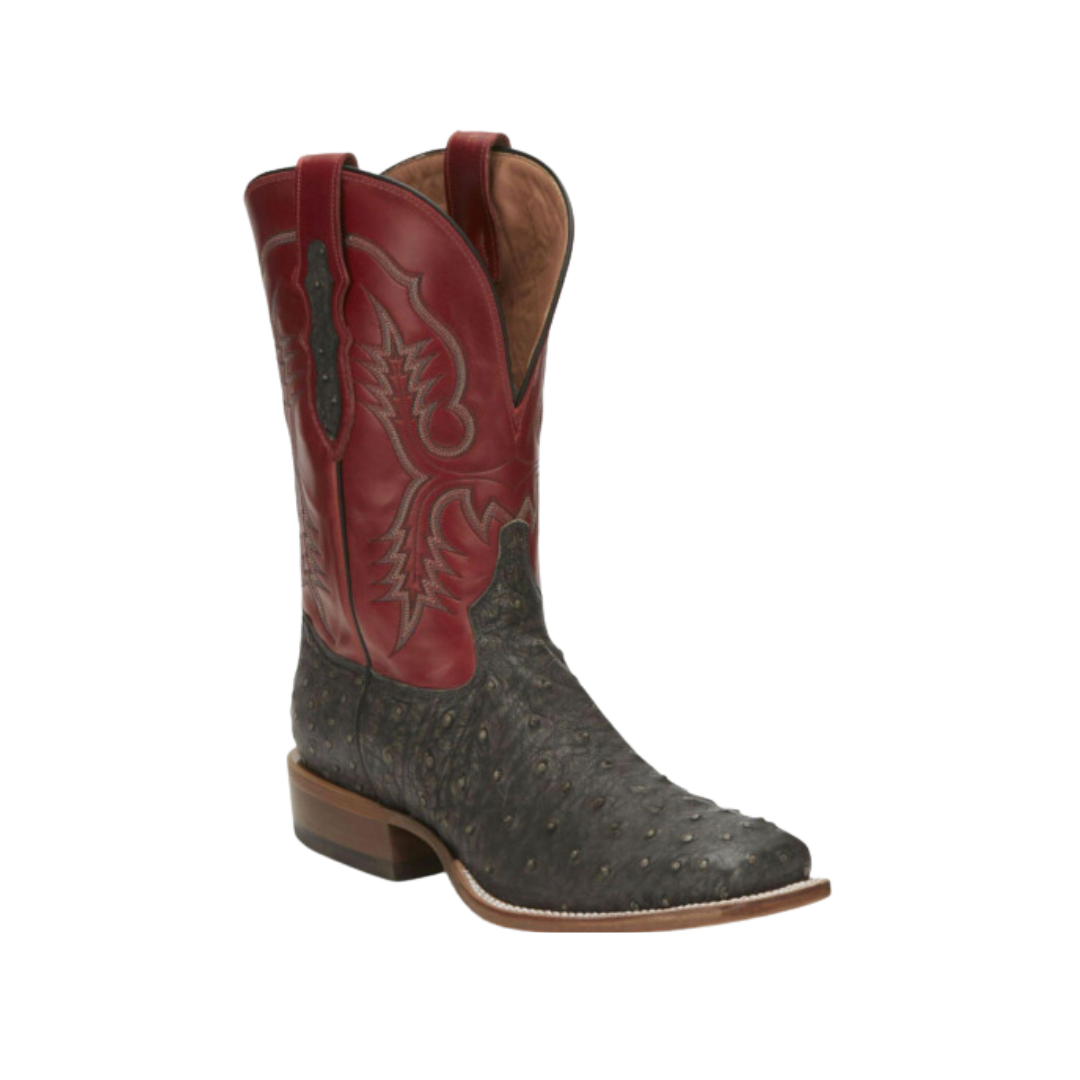 Tony Lama Men's 11 Ostrich Cowboy Grey Desert Boots