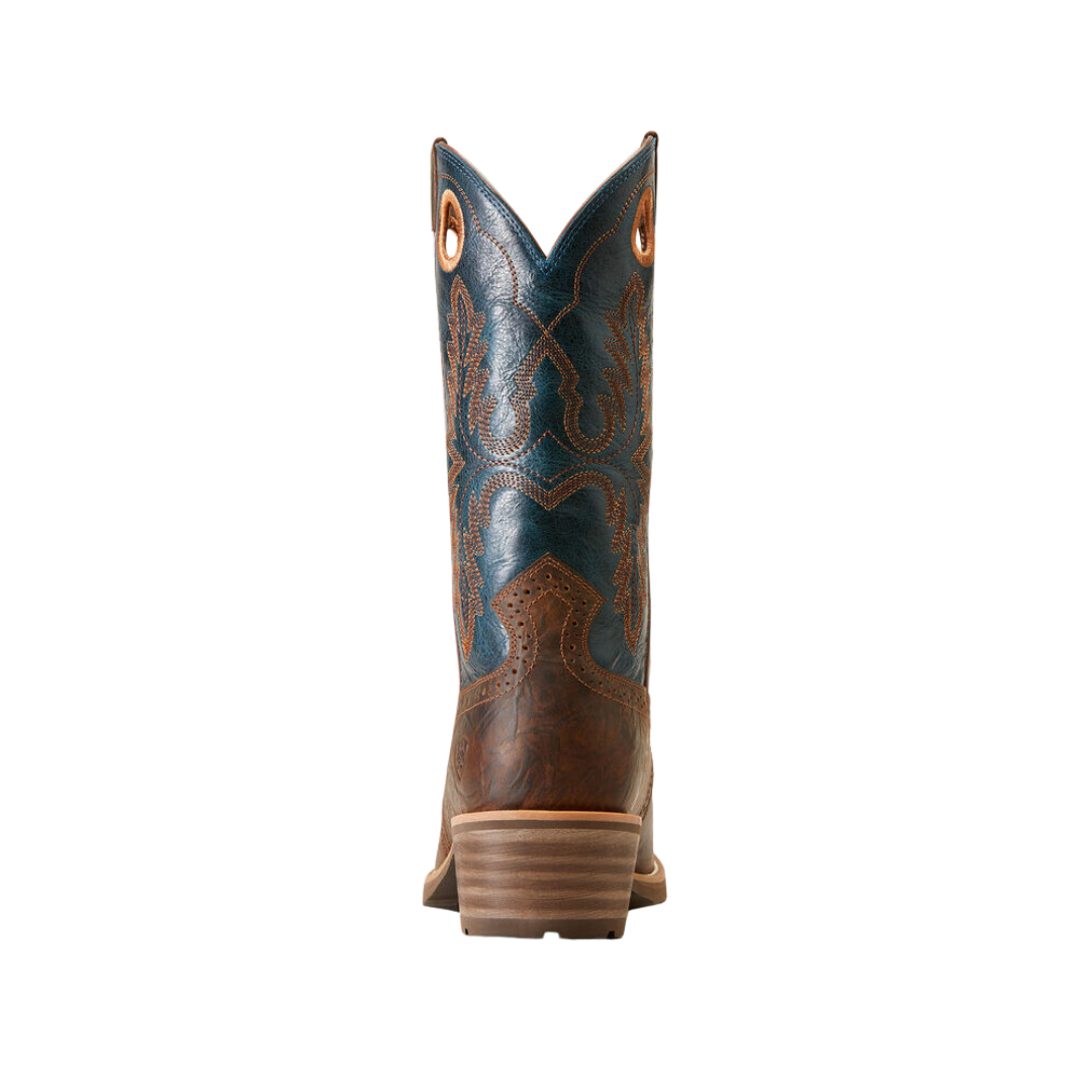 Ariat Men's Hybrid Square Cowboy Fiery Brown Crunch Boots, rear view