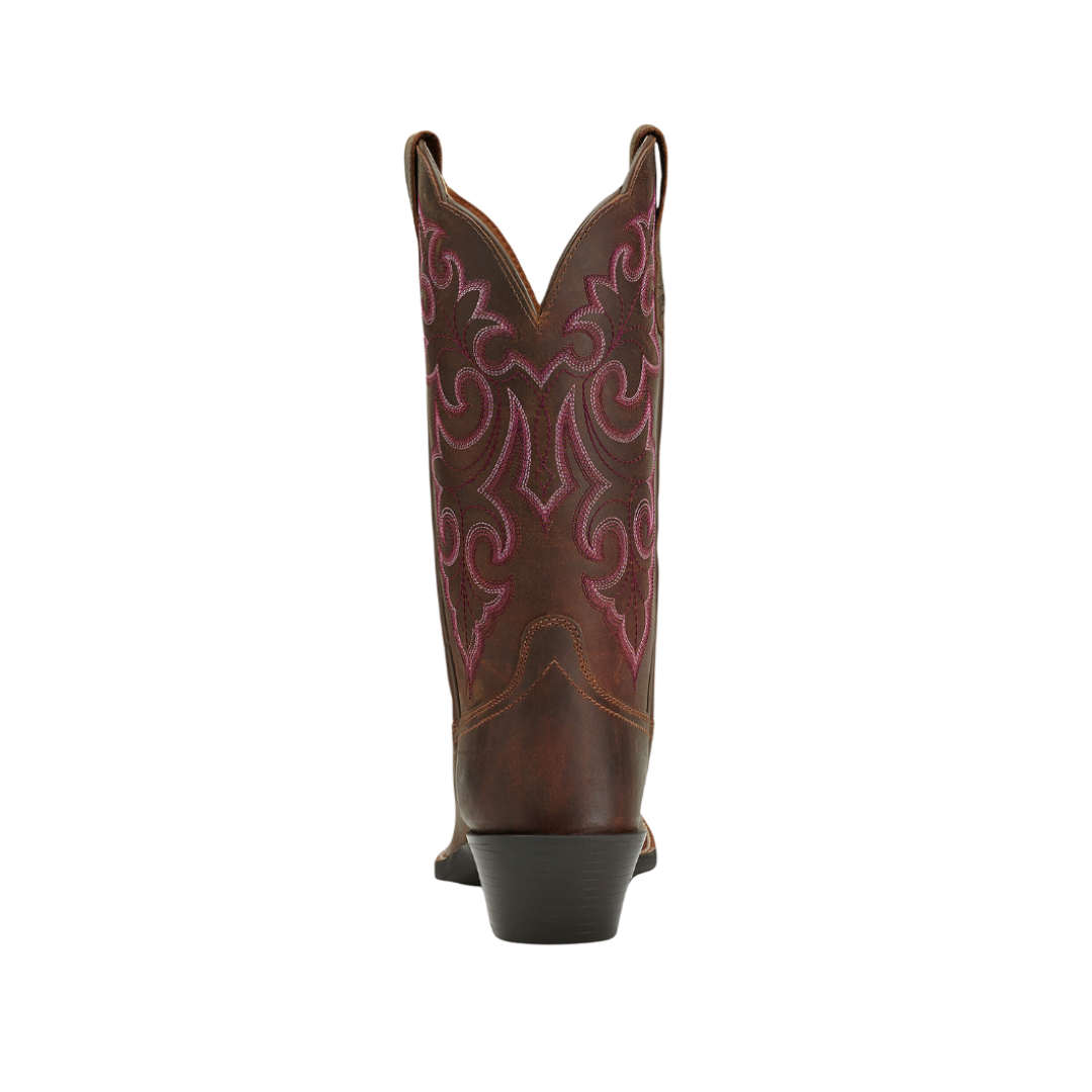 Ariat Women's Round Up Square Toe Western Powder Brown Boots