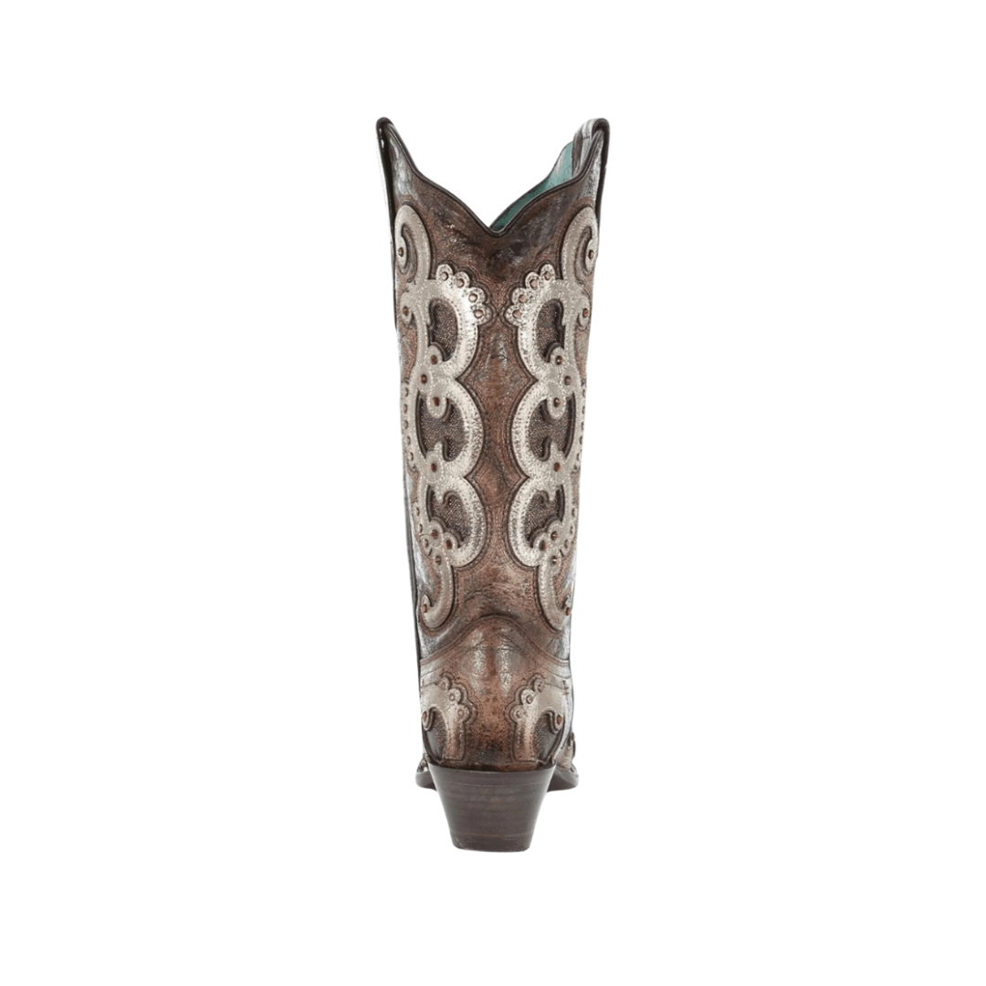 Corral Women's Overlay Embroidery & Studs Brown & Grey Boots
