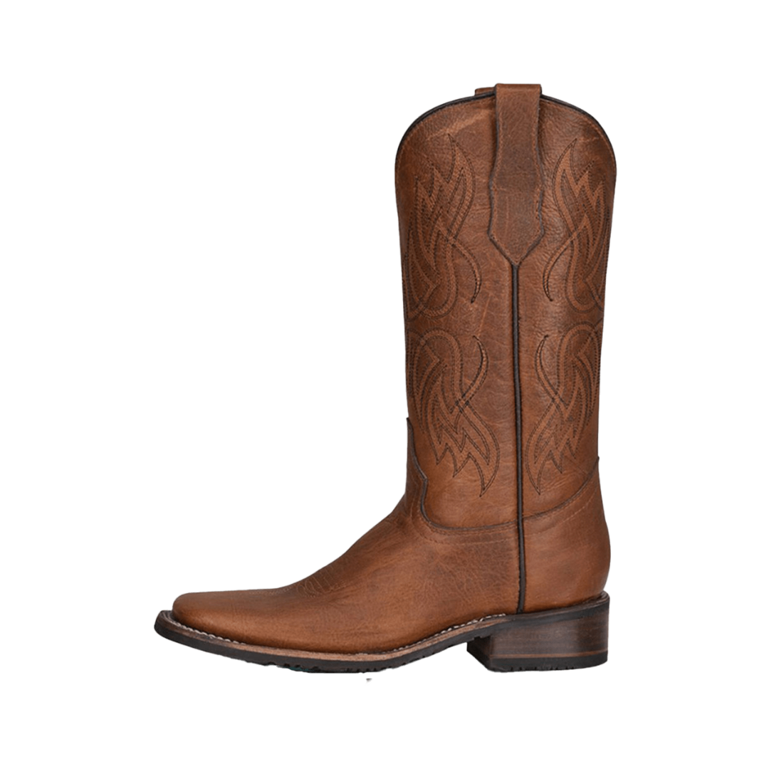Circle Women's Honey Tan Embroidered Leather Western Boots