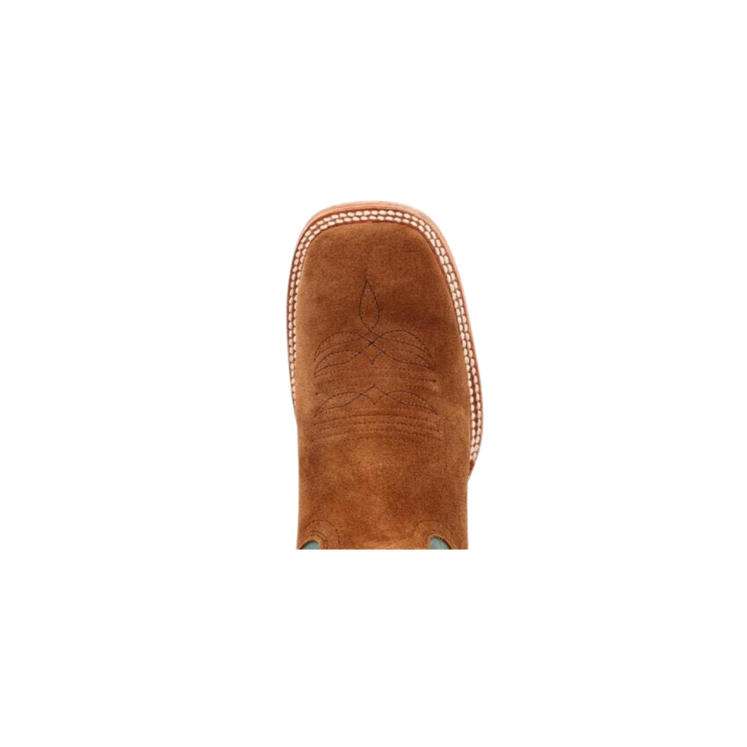 Rocky Boot Unisex Durango Collection Roughout Western Whiskey Tobacco And Aqua Boot