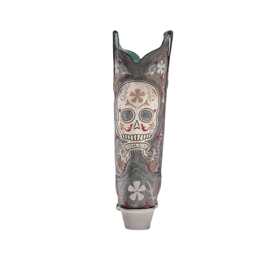 Corral Women's Sugar Skull Embroidered Black Boots